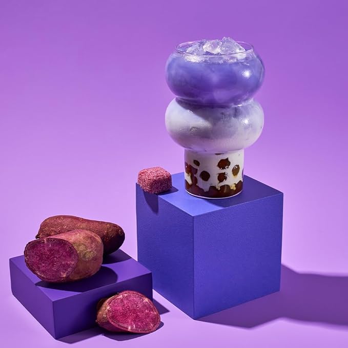 Tea Drops 30 Bulk Pack Organic Ube Bagless Tea - Loose Leaf, Lightly Sweetened, On-The-Go. Plastic-Free - Iced or Hot