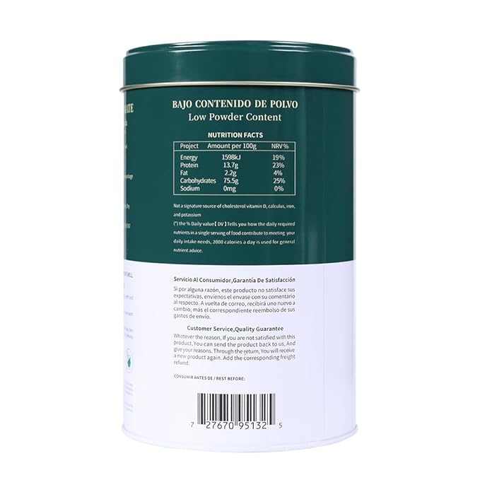 Yerba Mate, CUOPRU Traditional Argentinian Mate Tea, Low Tea Powder, Original Leaves without Stems, Included Portable Storage Container(Green Traditional)