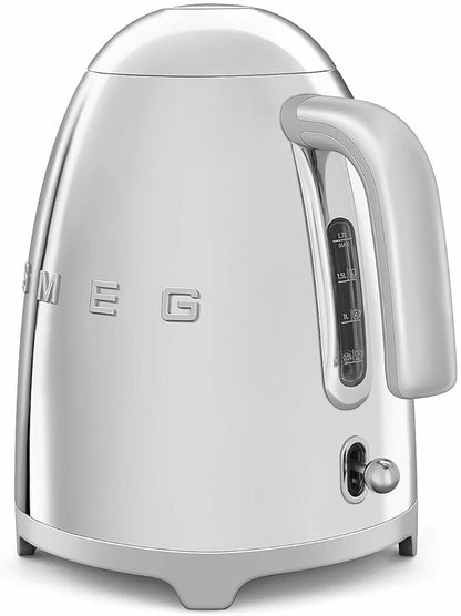 SMEG 50's Retro Style Electric Water Kettle with Automatic Shutoff, Removable Base, and Water Indicator, KLF03SSUS, Polished Stainless Steel