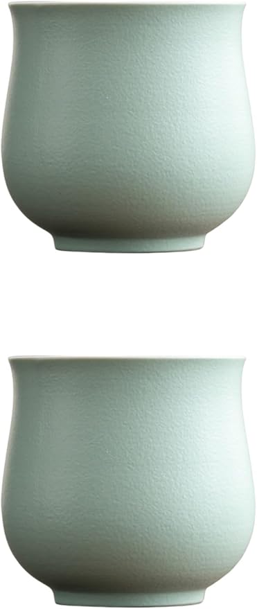 4-Oz Ceramic Espresso Cups Set - Multi-Color, Handle-Free Design for Home & Cafe | Dishwasher-Safe Stoneware Cups (brown, 2)