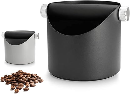 Espresso Knock Box, Large Capacity & Non-Slip Base Coffee Knock Box, Barista Tools, Espresso Machine Accessories (Black-Small)