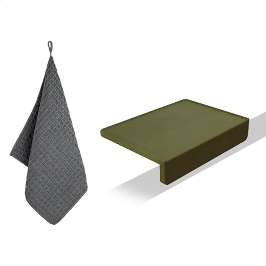 watchget Espresso Tamping Mat, Coffee Tamper Mat, Olive Silicone Food Grade Pad, 8Inch X 6Inch Coffee Tamp Station, Espresso Accessory, Dustproof Waterproof and Heat Resistant