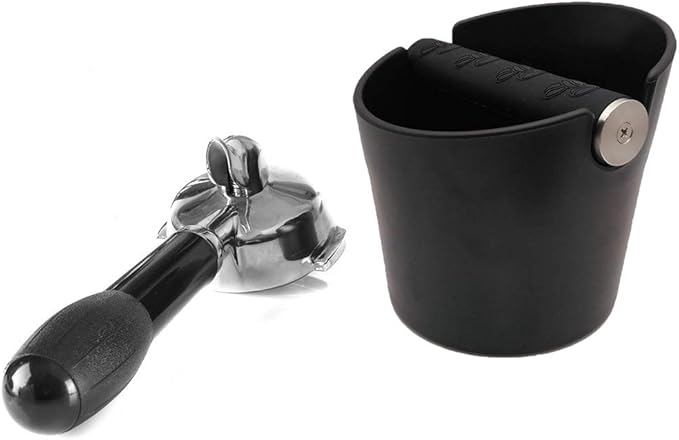 Coffee Knock Box, 4.8in Barista Style Espresso Grounds Knock Box with Removable Heavy-Duty Metal Knock Bar and Shock- Absorbent Durable and Non-Slip Base for Espresso Maker Accessories, Easy to Clean