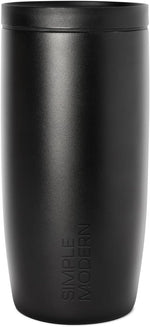 Load image into Gallery viewer, Simple Modern Travel Coffee Mug Tumbler with 360° Lid | Ceramic-Lined Insulated Stainless Steel Cold Brew Iced Coffee Cup | Gifts for Women Men Her Him | Voyager Signature | 16oz | Midnight Black