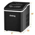 Load image into Gallery viewer, COSTWAY Countertop Ice Maker, 26Lbs/24H Portable Ice Machine with Self-Cleaning Function, Bullet Ice Cubes Ready in 8 Mins, Scoop and Removable Basket,Ice Maker for Home Party Bar, Black