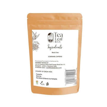 Tealeaf & Co. English Breakfast Black Tea - English Breakfast Tea in Loose Leaf Form - Contains Low Caffeine - Upto 50 Servings - Gluten Free (3.52oz/100gm)