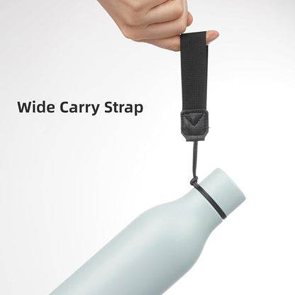 Insulated Water Bottle with Strap,18 oz Double Wall Stainless Steel Vacuum Bottles Metal Water Flask,Foggy Blue