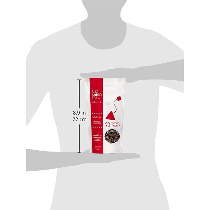 SUGIMOTO TEA Japanese Hojicha Roasted Green Tea Bags 20 Count Pack of 3