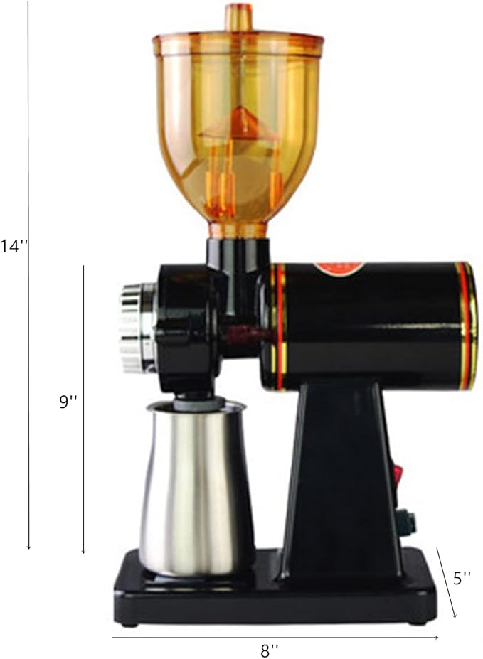 Electric Coffee Grinder 180W Coffee Espresso Bean Grinder Automatic Burr Grinder Coffee Mill Adjustable 8 Gear Commercial Home Milling Grinding Machine Professional Miller