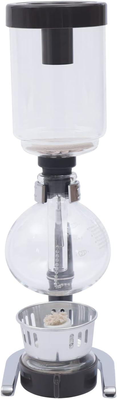 Siphon Syphon Coffee Maker Tabletop Glass Siphon Pot Syphon Coffee Maker Siphon Vacuum Coffee Maker Black (3 Cups(360ml))