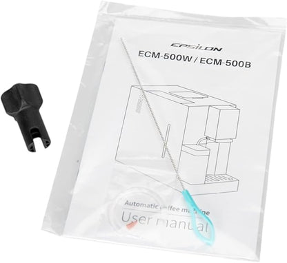 Epsilon Fully Automatic Coffee Machine, Modern One Touch Espresso Machine, Integrated Milk Frother and Custom Brewing Cafe Maker, Compact Countertop Size, Self Cleaning Cafetera (White)