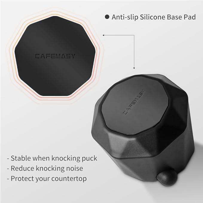 Coffee Knock Box Espresso Grounds - CAFEMASY Home Use Epsresso Accessories Unique Design Diamond Shape Mini Knock Box with Espresso Cleaning Brush