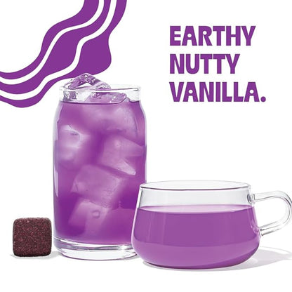 Tea Drops 30 Bulk Pack Organic Ube Bagless Tea - Loose Leaf, Lightly Sweetened, On-The-Go. Plastic-Free - Iced or Hot