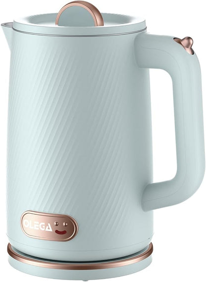 OLEGA Electric Kettle - 1500W Electric Tea Kettle 1.8L Stainless Steel Inner Electric Kettles for Boiling Water Auto Shut Off Boil-Dry Protection Electric Water Kettle for Coffee Tea Blue