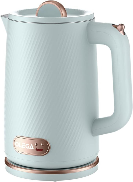 OLEGA Electric Kettle - 1500W Electric Tea Kettle 1.8L Stainless Steel Inner Electric Kettles for Boiling Water Auto Shut Off Boil-Dry Protection Electric Water Kettle for Coffee Tea Blue