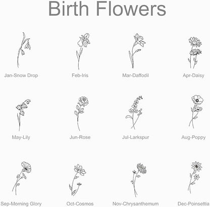 Ships Next Day,Birth Flower 40 Oz Tumbler with Handle and Straw, Personalized Tumbler with Name Insulated Cup Reusable Stainless Steel Water Bottle Travel Mug Christmas Birthday Gifts for Women