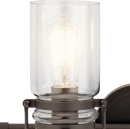 Kichler Lighting Brinley 15.75" 2 Light Vanity Light with Clear Glass in Olde Bronze®