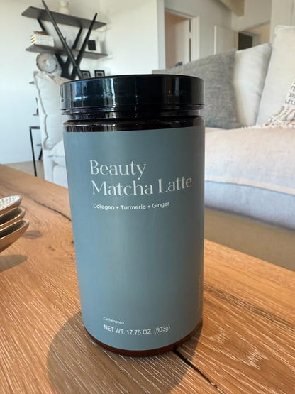 Kroma Beauty Matcha Latte Powder 17.75oz, 503g, 60 Servings – Ceremonial Grade Japanese Matcha Green Tea with Collagen, Ginger, Turmeric & Adaptogenic Mushrooms for Daily Wellness & Rituals