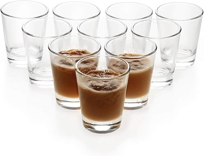 BCnmviku 1.5 oz Shot Glasses Sets with Heavy Base, Clear Shot Glass (2 Pack)