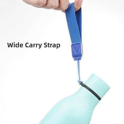 Insulated Water Bottle with Strap,18 oz Double Wall Stainless Steel Vacuum Bottles Metal Water Flask,Mint