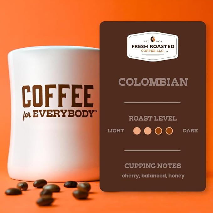 Fresh Roasted Coffee, Colombian, Medium Roast, 24 Pods for K Cup Brewers