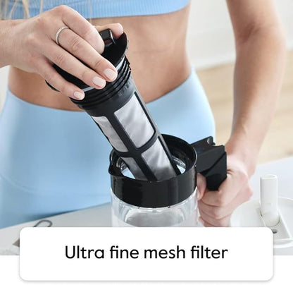 Takeya Tritan Cold Brew Coffee Maker - Airtight Pitcher with Leak-Free Lid - BPA-Free Cold Brew Maker with Silicone Handle - Dishwasher-Safe Pitcher for Homemade Cold Brew - 1 Quart, White