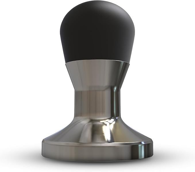 Rattleware Stainless Steel Round Tamper - Premium Ergonomic Grip, Perfect for Espresso Machines, Consistent Grounds Packing & Durable Design (Small - 58mm Dia)