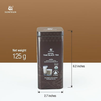 Suwirun Organic Assam Thai Black Tea 25 Bags – Bold, Smooth & Aromatic – Premium Quality, No Additives – Perfect for Hot, Iced & Thai Milk Tea