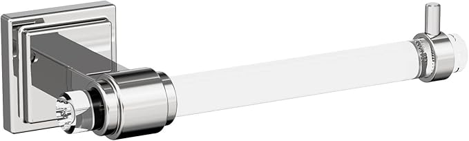 Amerock | Clear/Chrome | Glacio |Towel Bar | 24 inch (610 mm) | 4 Piece | Bathroom Accessories Set