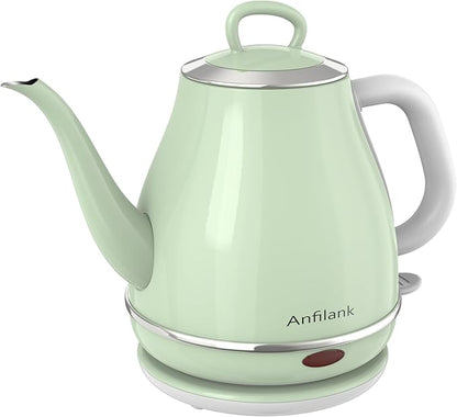 Electric Gooseneck Kettle, 1L 1500WFast Boil, 100% Stainless Steel BPA Free Pour-Over Coffee & Tea Kettle,Water Boiler with Auto Shut & Boil-Dry Protectio,Green
