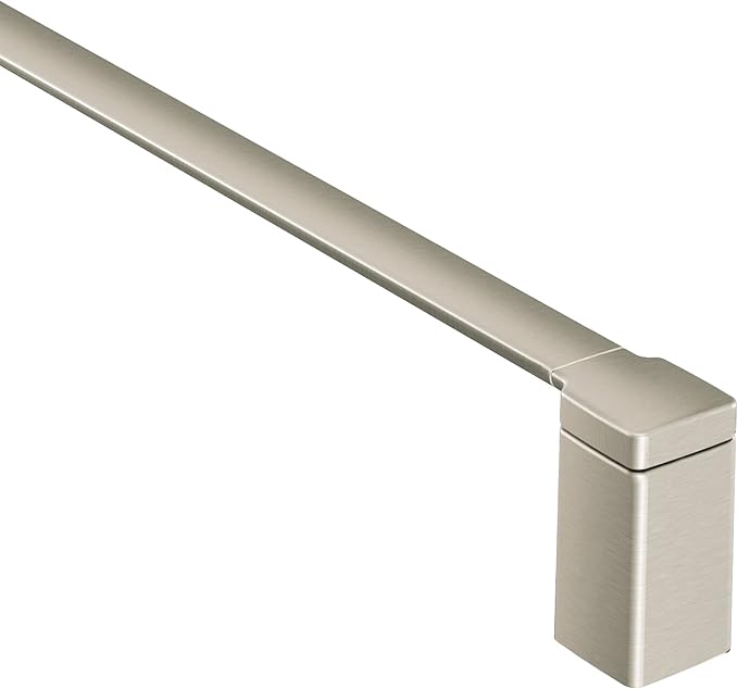 Moen YB8824BN 90 Degree Modern 24-Inch Bathroom Single Towel Bar, Brushed nickel