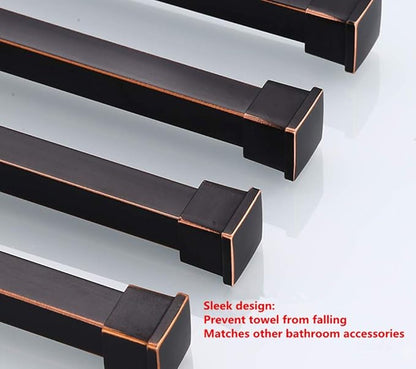 ELLO&ALLO Oil Rubbed Bronze Swing Out Towel Rack for Bathroom Holder Wall Mounted Towel Bars with Hook 3-Arm