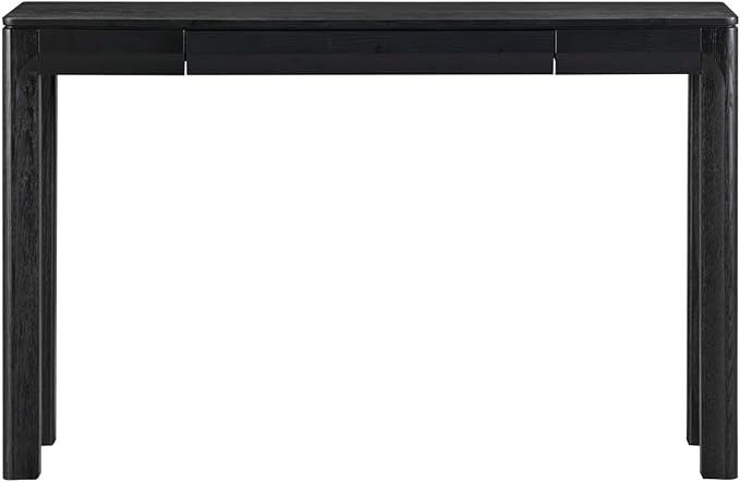 NTC Flow Modern Wooden Rectangle Console Table with Hidden Drawer – Waterproof & Heat Resistant, Burnt Black
