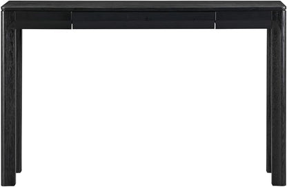 NTC Flow Modern Wooden Rectangle Console Table with Hidden Drawer – Waterproof & Heat Resistant, Burnt Black