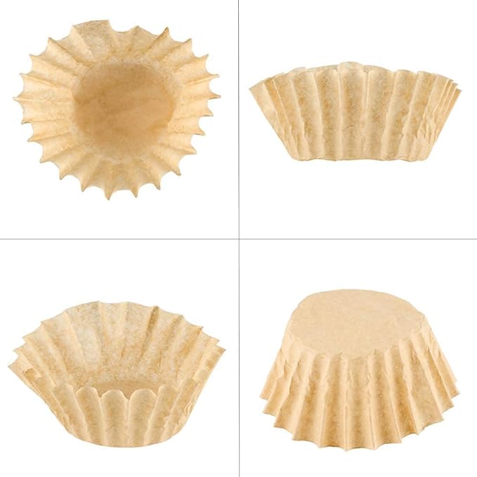 Natural Unbleached Brown Biodegradable Extra Large Coffee Filters 10, 12, 13, 14, 15 Cup Basket for Commercial, Home Coffee Maker Extra High Extra Wide, Anti ground, 9.75" Flattened Diameter (100 Pcs)