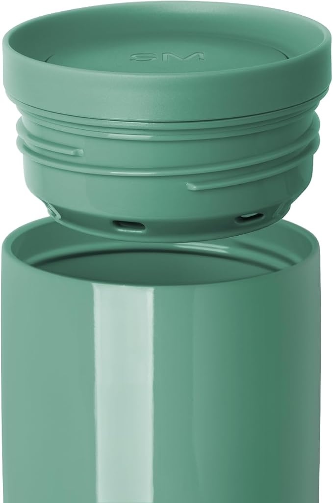 Simple Modern Voyager Signature | 16oz Travel Coffee Mug Tumbler with 360° Lid | Gifts for Women Men | Ceramic-Lined Insulated Stainless Steel Cold Brew Iced Coffee Cup | Spruce