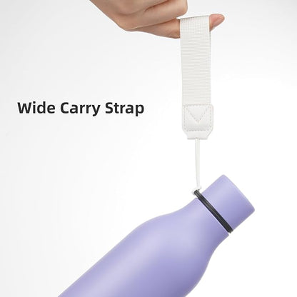 Insulated Water Bottle with Strap,18 oz Double Wall Stainless Steel Vacuum Bottles Metal Water Flask,Wisteria