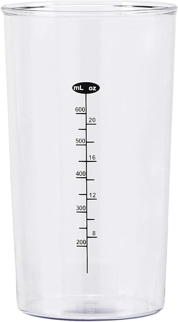 Amazon Basics 300W 4-In-1 Immersion Blender Handheld, Emulsion Blender With Blending Stick, Whisk, Chopper and Beaker, Continuous Speed Control And Turbo Mode, 5-ft Power Cord, White