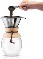 Load image into Gallery viewer, Bodum 51oz Pour Over Coffee Maker, High-Heat Borosilicate Glass with Reusable Stainless Steel Filter and Cork Grip - Made in Portugal