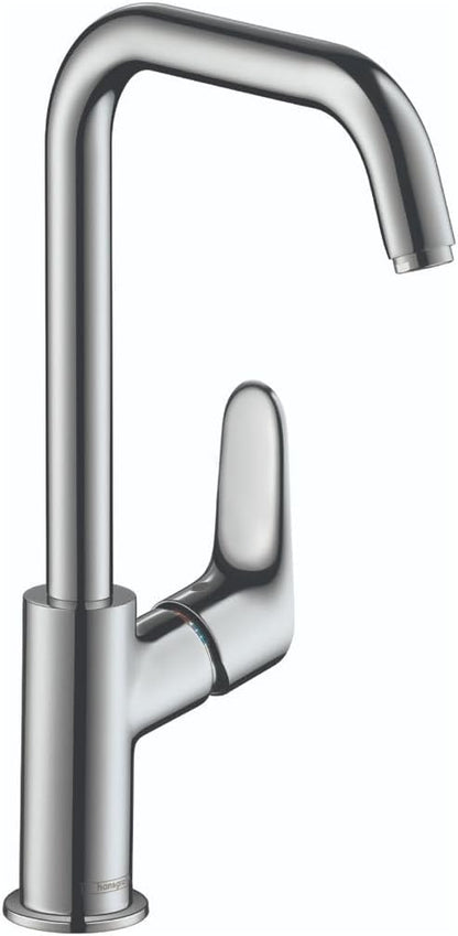 hansgrohe Focus Modern Timeless Easy Clean 1-Handle 1 12-inch Tall Bathroom Sink Faucet in Chrome, 31609001