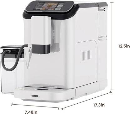 Mcilpoog WS-D5 Pro Fully Automatic Coffee Machine 12 Drinks, Office or Home Use,Wi-Fi Enabled, Liquid Volume & Temperature, Cappuccino Latte Espresso, Automatic Cleaning, Super Automatic Coffee Maker