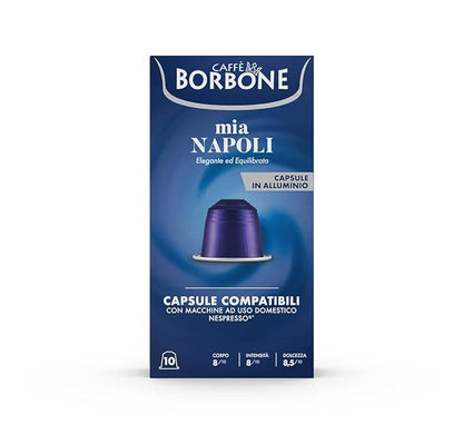 Caffe Borbone Aluminum Coffee Pods, Mia Napoli, Medium Roast, Bold and Intense, Genuine Italian Coffee - Compatible with Nespresso Original, NOT compatible with Vertuo - 100 Count