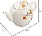 Load image into Gallery viewer, Teapot with Infuser Ceramic Tea Pot with Removable Stainless Steel Fliter for Loose Tea 15.80 OZ/450ml (1-2cups) Teapots for Tea Coffee Milk for Office Home Men Women White(Persimmon)
