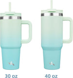 Load image into Gallery viewer, 40 oz Tumbler with Handle and 2 Straws,2 in 1 Lid Insulated Water Bottle Stainless Steel Travel Coffee Mug,Mint