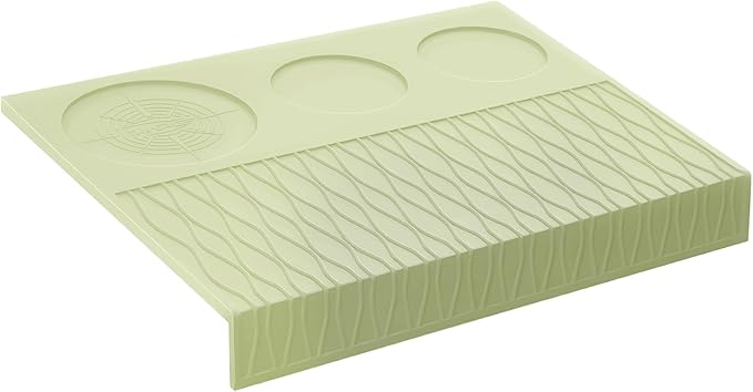 IKAPE Espresso Tamping Mat, Food Grade Silicone Coffee Tamper Mat, Portafilter Tamp Mat Espresso Accessory For Baristas, Waterproof Heat Resistant Tamping Pad Mat for Counter(Light Green)