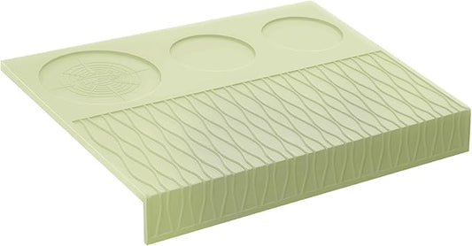 IKAPE Espresso Tamping Mat, Food Grade Silicone Coffee Tamper Mat, Portafilter Tamp Mat Espresso Accessory For Baristas, Waterproof Heat Resistant Tamping Pad Mat for Counter(Light Green)