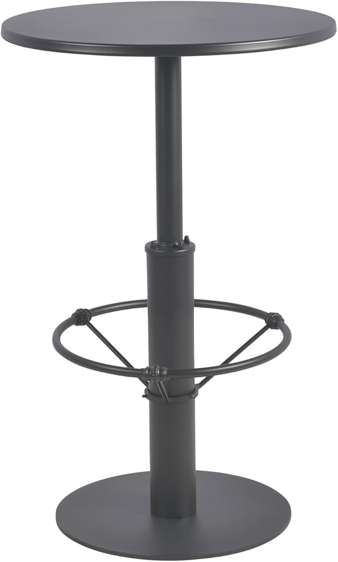 37.4inch Height Metal Bar Table Modern Patio Table for Lawn Backyard Industrial Small Bistro Table in Home Kitchen Tall Cafe Desk 23.6inch Diameter