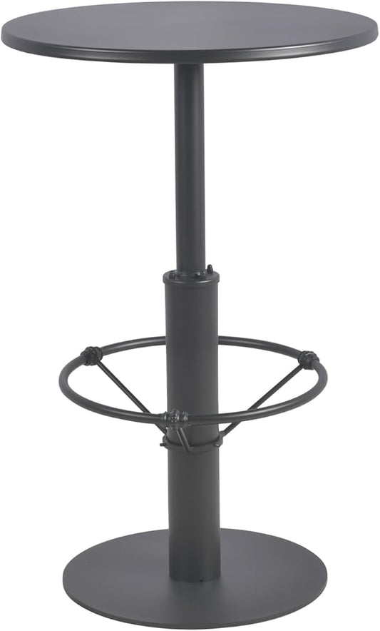 37.4inch Height Metal Bar Table Modern Patio Table for Lawn Backyard Industrial Small Bistro Table in Home Kitchen Tall Cafe Desk 23.6inch Diameter