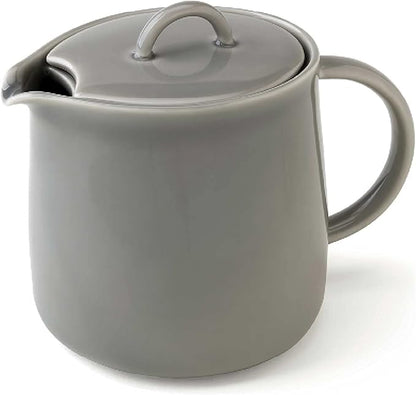 Fourlife 620Ikw Ceramic Teapot, 1.9 fl oz (591 ml), 3 Cups, Includes Tea Strainer, Microwave and Dishwasher Safe, Gray, Ink Wash, Danjou Teapot