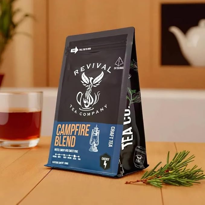 Revival Tea Company Campfire Blend - Lapsang Souchong Black Tea Blend - 24 Tea Bags